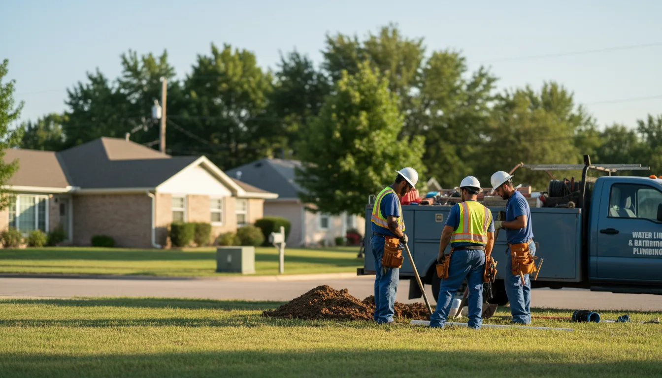 Residential water line and bathroom plumbing service in Soper, OK
